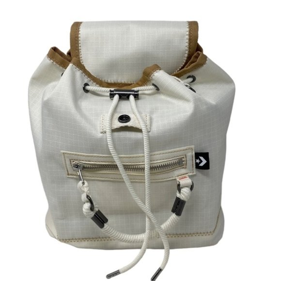 🎒SCHOOL SALE🎒Converse Mini Rucksack Cream Bag Pocket Button 10023000-A01 - Picture 10 of 11